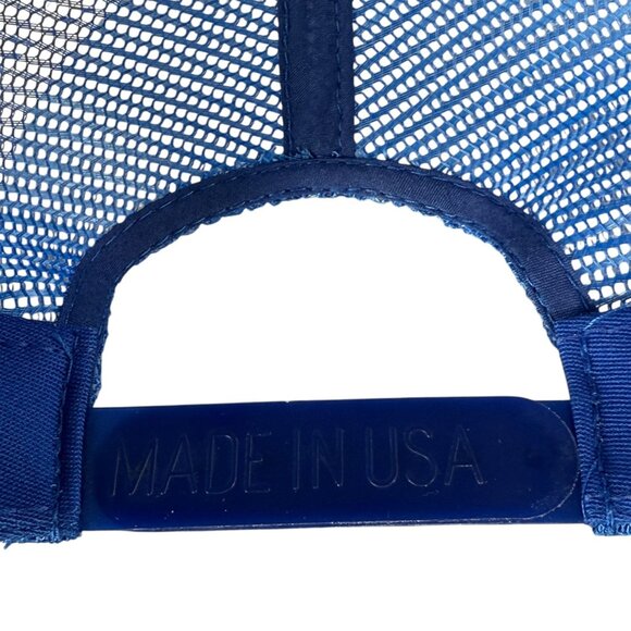 Vintage 90s Bricklayers #5 Cleveland Ohio Blue Trucker Hat Made In USA Snapback - Picture 6 of 7